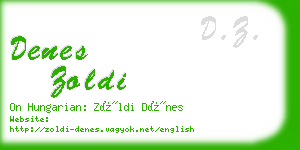 denes zoldi business card